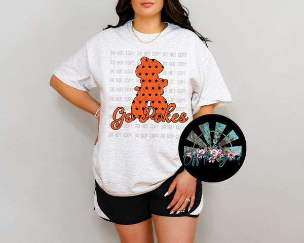 Star and Plaid Script OSU Pokes PNG Digital Download (You get two files)