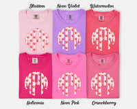 Plaid Strawberry Bows Monogram Short Sleeve T-Shirt