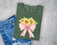 Sunflower Bouquet Bow T-Shirt