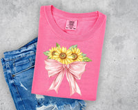 Sunflower Bouquet Bow T-Shirt