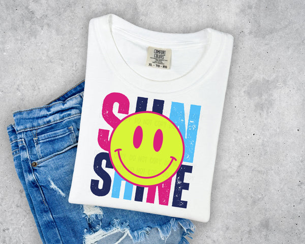 Neon Sunshine and Smiley T-Shirt