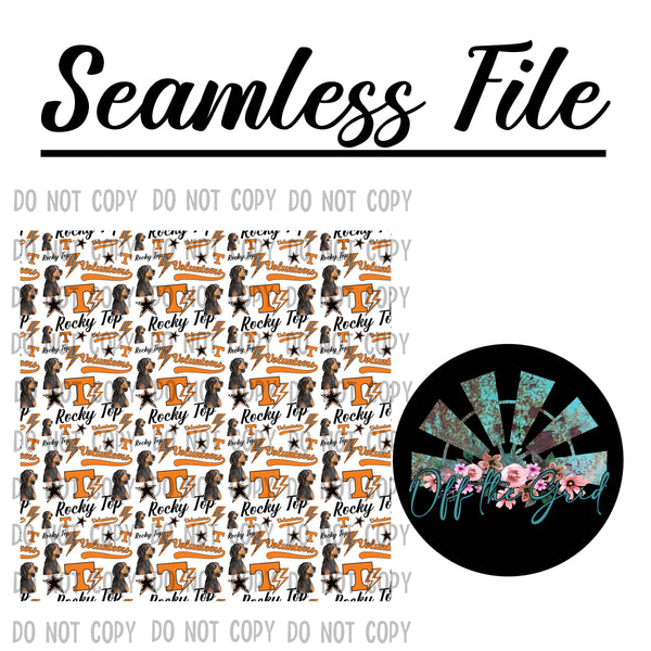 TN Rocky Top Seamless File PNG Digital Design