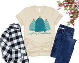 Teal Merry Christmas Trees T-Shirt and Sweatshirt