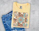 Floral Cowhide Stacked Mama Short Sleeve T-Shirt