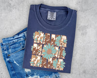 Floral Cowhide Stacked Mama Short Sleeve T-Shirt