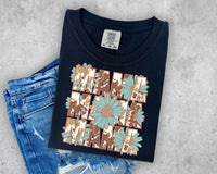 Floral Cowhide Stacked Mama Short Sleeve T-Shirt