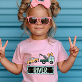 KIDS Custom Girl Tow Truck T-Shirt