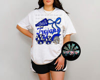 Trojans Cheer Collage Blue and Black PNG Digital Design