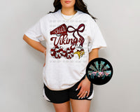 Vikings Cheer Collage Maroon and Black PNG Digital Design