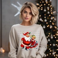 Vintage Skating Santa & Little Girl T-Shirt and Sweatshirt