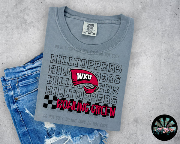 Stacked Checkered WKU Hilltoppers PNG Digital Design