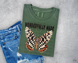 Wonderfully Made Checkered Butterfly Short Sleeve T-Shirt