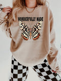 Wonderfully Made Checkered Butterfly Short Sleeve T-Shirt