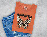 Wonderfully Made Checkered Butterfly Short Sleeve T-Shirt