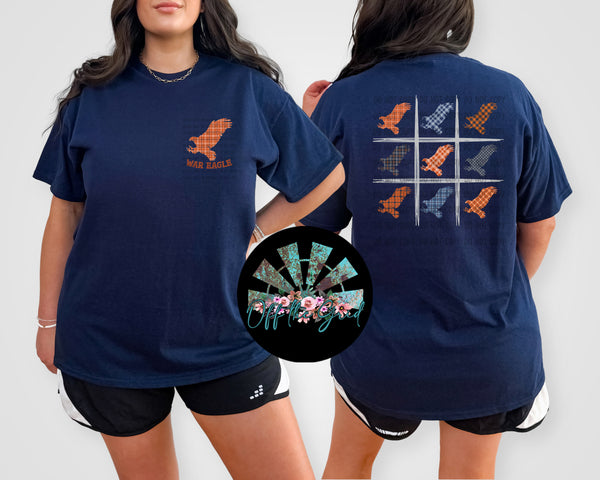 Plaid AU War Eagle Tic Tac Toe PNG Digital Download (You get four files)
