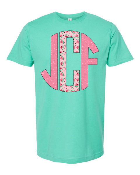 Watermelon Monogram Short Sleeve T-Shirt