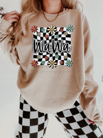 Retro Floral Checkered Wawa Short Sleeve T-Shirt