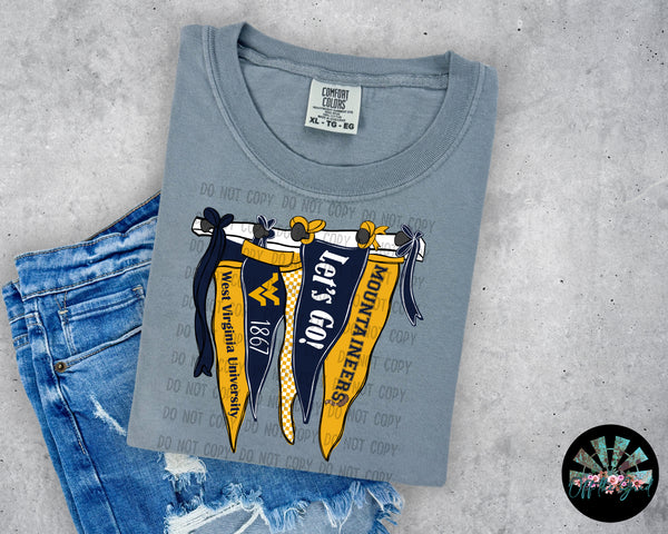 WVU Pennant Flag PNG Digital Design