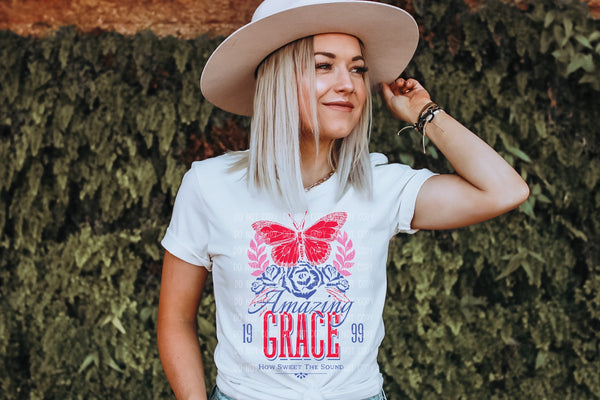 Hot Pink and Navy Amazing Grace T-Shirt and Sweatshirt