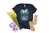 Teal and White Amazing Grace T-Shirt and Sweatshirt