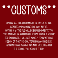 **CUSTOMS** Pennant Flag PNG Digital Design **TAT is 48 to 72 Hours**