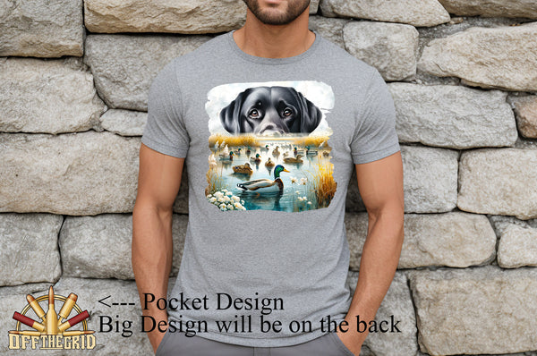 Duck Hunting Scene with Black Lab T-Shirt