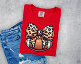 Leopard Bow Football T-Shirt