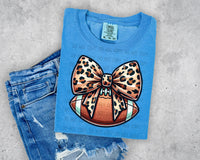 Leopard Bow Football T-Shirt