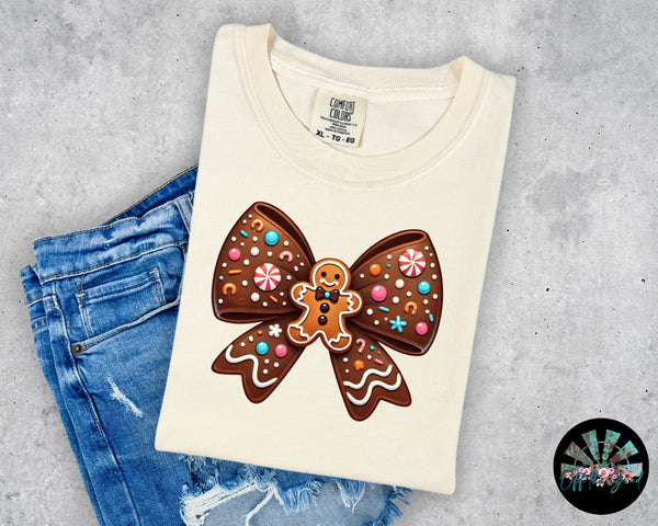 Gingerbread Bow T-Shirt and Sweatshirt