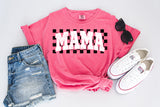 Black Checkered White Mama T-Shirt