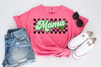 Black Checkered Green Mama T-Shirt