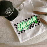 Black Checkered Green Mama T-Shirt