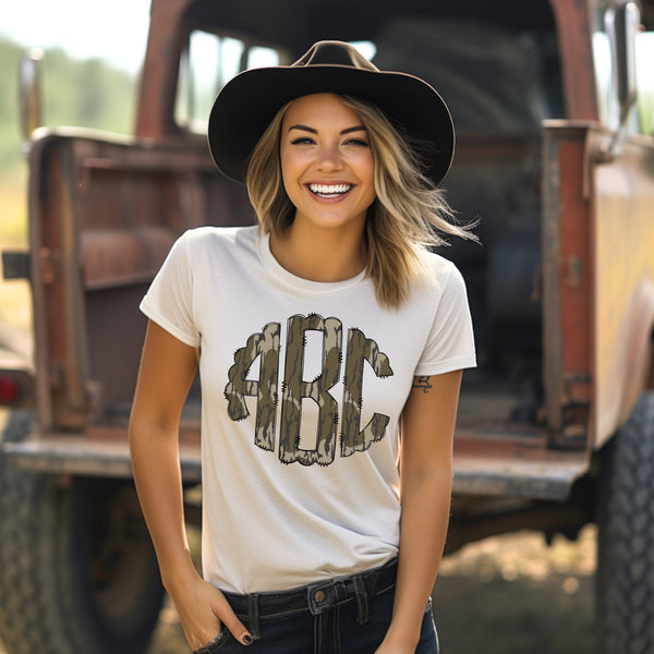 Bottomland Camo Monogram Short Sleeve T-Shirt