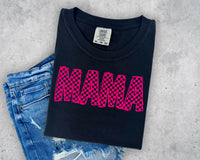 Hot Pink Checkered Mama Short Sleeve T-Shirt