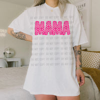 Hot Pink Checkered Mama Short Sleeve T-Shirt