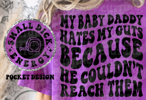 My Baby Daddy Hates my Guts because he couldn't reach them T-Shirt