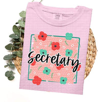 Floral Polka Dot Secretary Short Sleeve T-Shirt