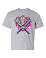 KIDS Camo Baseball Drip with Pink Accent T-Shirt