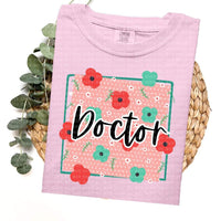 Floral Polka Dot Doctor Short Sleeve T-Shirt