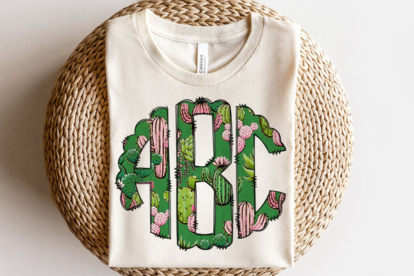 Cactus Monogram Short Sleeve T-Shirt