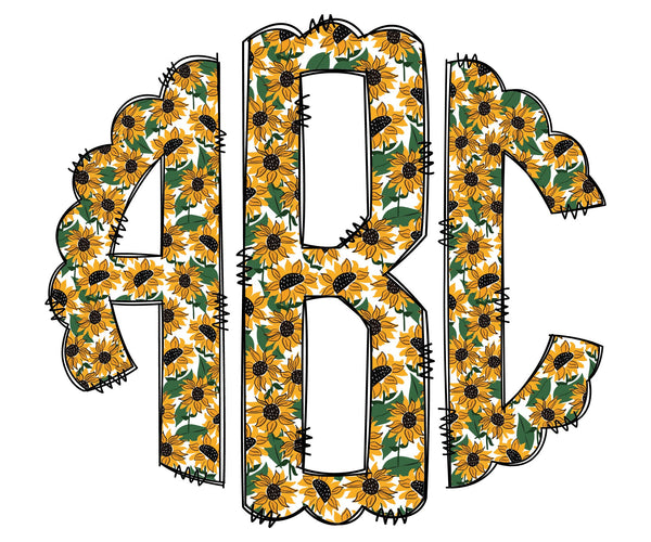 Micro Sunflowers Monogram Short Sleeve T-Shirt