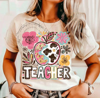 Teacher with Cowhide Apple T-Shirt and Sweatshirt