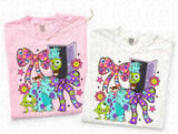 KIDS Monsters Bow Collage T-Shirt