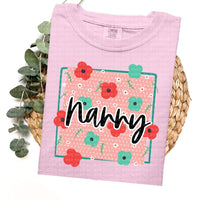 Floral Polka Dot Nanny Short Sleeve T-Shirt