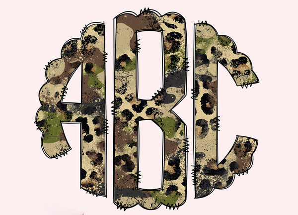 Leopard & Camo Monogram Short Sleeve T-Shirt