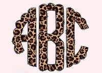 Brown Leopard Monogram Short Sleeve T-Shirt