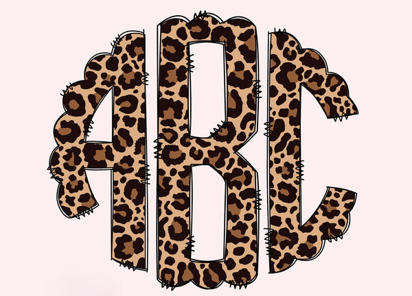 Brown Leopard Monogram Short Sleeve T-Shirt