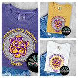 Leopard Circle LSU Tigers PNG Digital Design -- You get THREE Designs