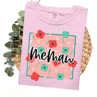 Floral Polka Dot Memaw Short Sleeve T-Shirt