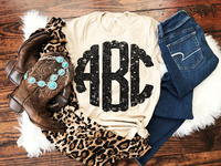 Black Glitter Monogram T-Shirt